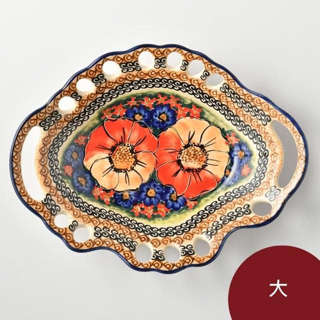 【波蘭陶】Cerraf古典花園系列水果籃大26x21cm波蘭手工製置物籃 入厝禮