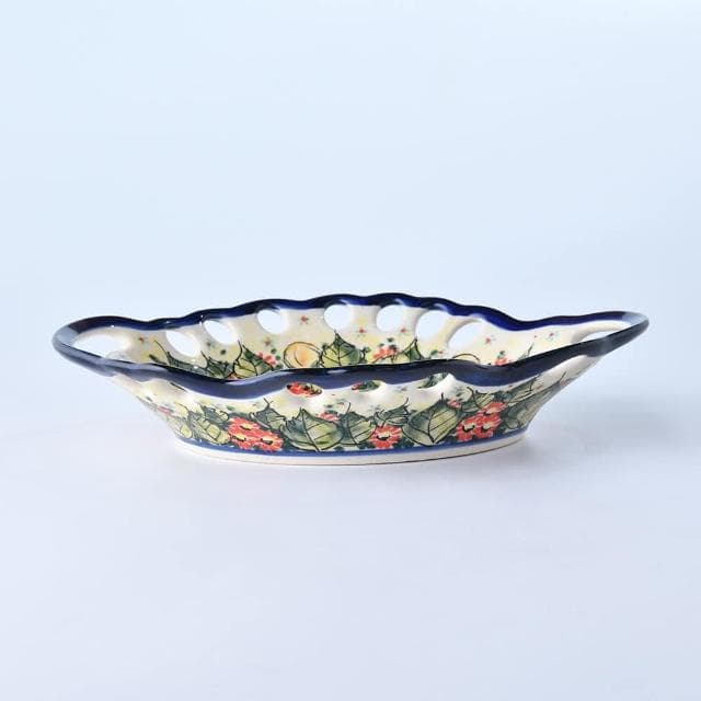 【波蘭陶】Cerraf繁花逸麗系列水果籃大26x21cm波蘭手工製置物籃 入厝禮