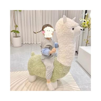 免運 羊駝坐凳 客廳換鞋凳 臥室座椅 羊駝娃娃 草泥馬娃娃 動物椅凳座椅 喬遷新居生日禮物 送女友凳子 椅子 3NK3