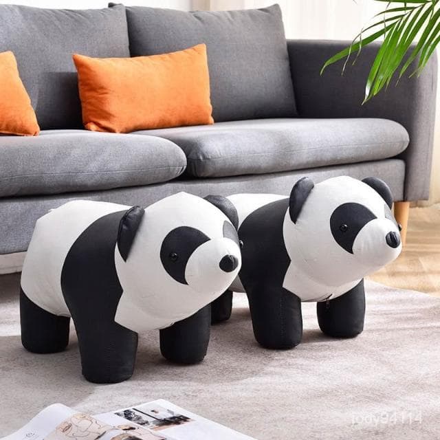 📣 禮物 📣 熊貓卡通動物椅凳 傢用客廳換鞋凳 創意造型椅子 實木小椅凳 沙發凳 傢用裝飾 交換禮物 新居入厝 喬遷送禮