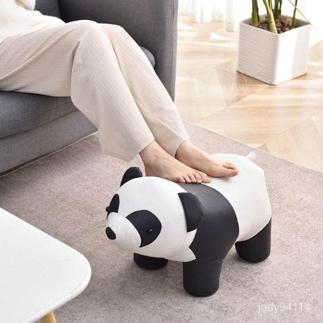 📣 禮物 📣 熊貓卡通動物椅凳 傢用客廳換鞋凳 創意造型椅子 實木小椅凳 沙發凳 傢用裝飾 交換禮物 新居入厝 喬遷送禮