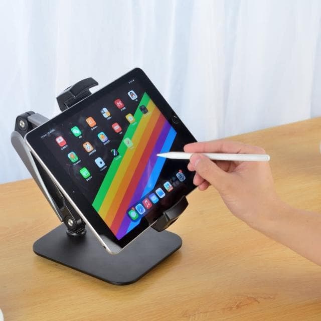 【Jokitech】多角度桌上型省幾架 可升降手機支架 夾具型平板架 iPad支架(601B) 適用4.7-13.5吋手機平板 畢業禮物