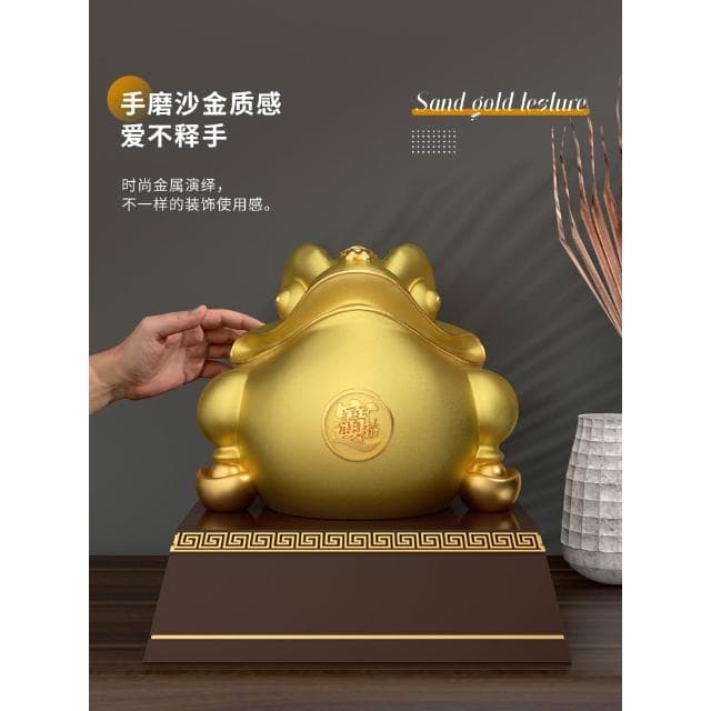 金蟾招財擺件三足蟾蜍新中式客廳辦公室桌裝飾飯店開業送禮物高檔