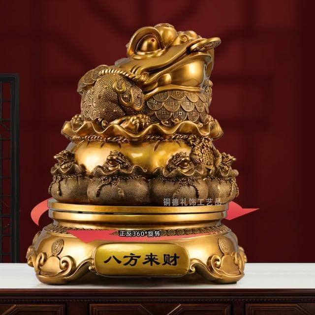 鎏金銅金蟾招財擺件八方來財三足蟾蜍店鋪開業送禮客廳高檔裝飾品
