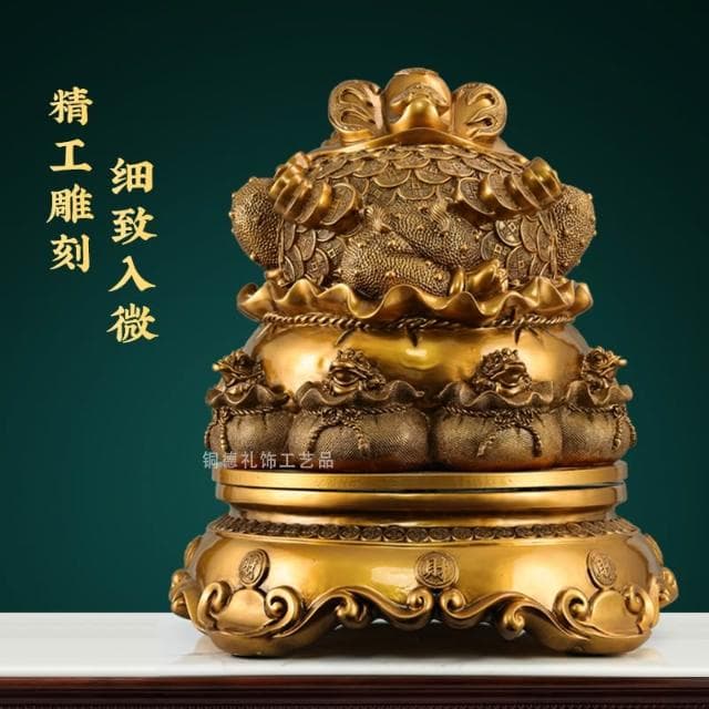 鎏金銅金蟾招財擺件八方來財三足蟾蜍店鋪開業送禮客廳高檔裝飾品