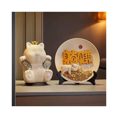 免運 招財貓入厝禮物招財擺飾前臺擺件家居裝飾品開業禮物客廳裝飾入戶喬遷新居禮品交換禮物