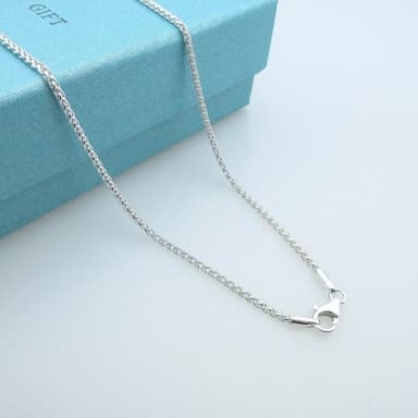 【海洋盒子】1.5mm寬45cm&50cm。亮面麻繩編織鍊925純銀項鍊.單鍊.單戴鍊