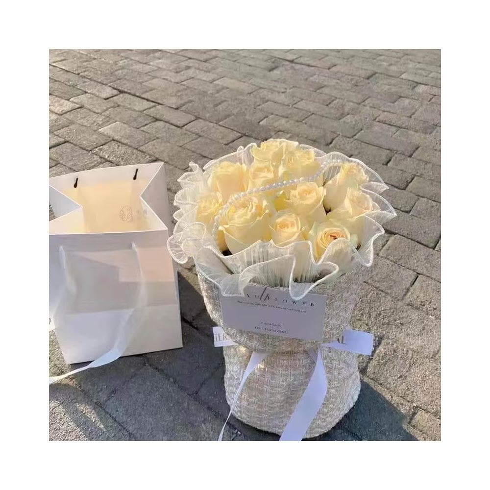 小香風碎冰藍 玫瑰花束 送女朋友閨蜜老婆老師母親節仿真香皂花  生日禮物 表白 求婚 聖誕 520禮物