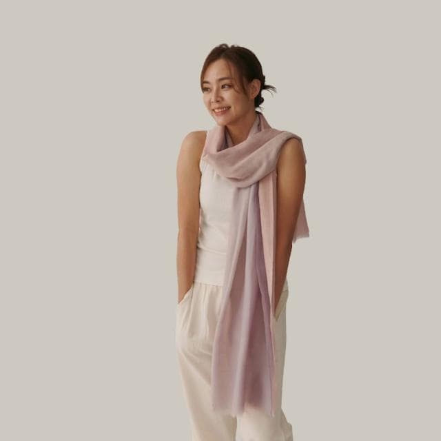 【Nature My Body】雙色漸層系列 Cashmere喀什米爾山羊絨披肩(印度帕什米納輕薄圍巾)
