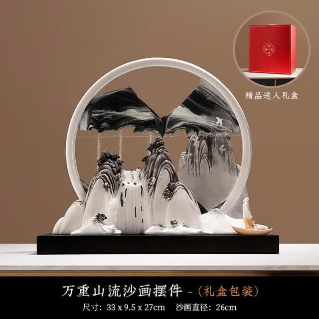 創意流沙畫擺件高級感小眾客廳玄關酒櫃裝飾品辦公室喬遷畢業禮物
