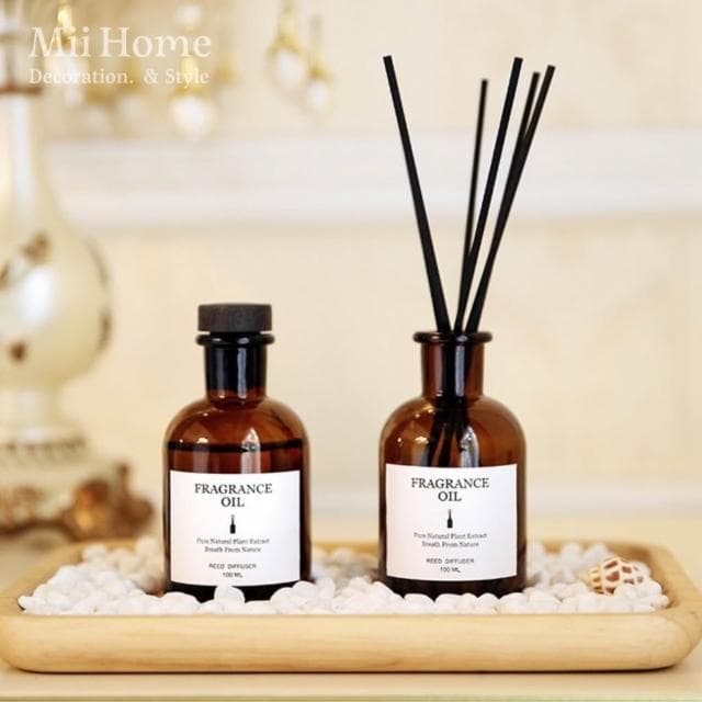 Mii厝邊 FRAGRANCE 法式茶色擴香瓶 香氛精油 擴香器 精油瓶 香薰精油 空氣清淨芳香劑 交換禮物