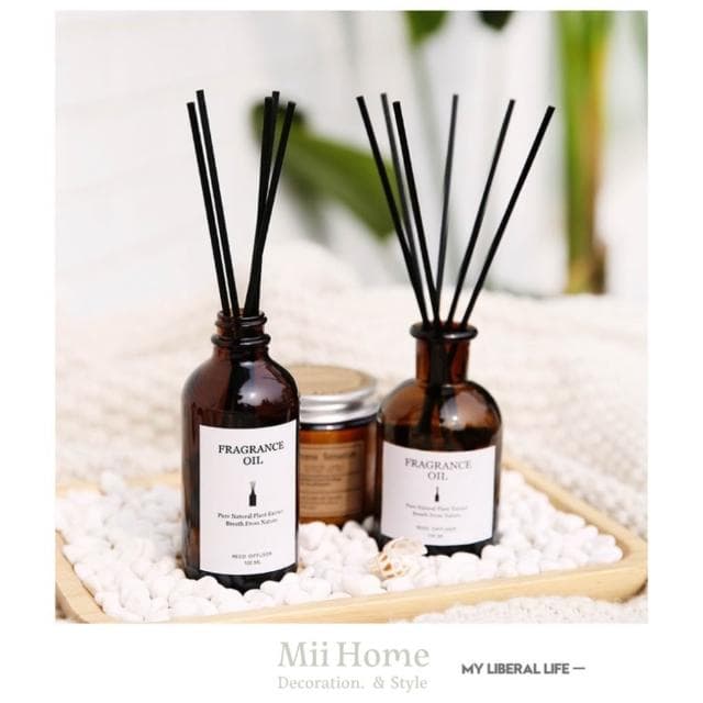 Mii厝邊 FRAGRANCE 法式茶色擴香瓶 香氛精油 擴香器 精油瓶 香薰精油 空氣清淨芳香劑 交換禮物