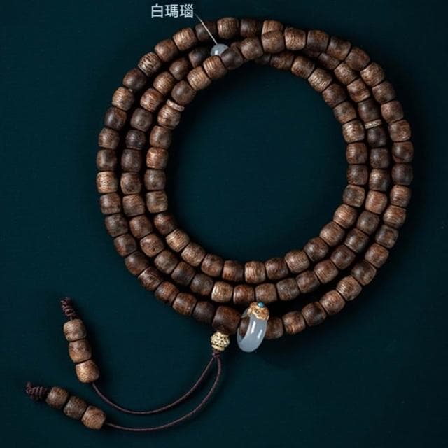 【LEEHER】沉香手鍊/108顆手鍊/桶珠手鍊/木珠手鍊/佛珠/白瑪瑙手鍊/情侶手鍊/招財開運/手鍊/手串/念珠/項鍊/禮物