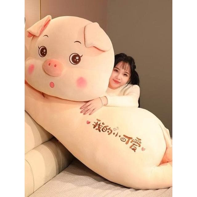 可愛豬豬公仔抱枕毛絨玩具女生睡覺抱枕布娃娃陪睡玩偶生日禮物萌