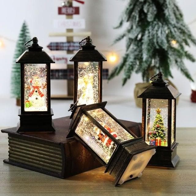 小風燈 飄雪小夜燈 夜燈 小夜燈 發光小夜燈 水晶燈 聖誕節裝飾品小夜燈雪花小風燈聖誕氛圍燈創意聖誕節禮物桌麵擺件