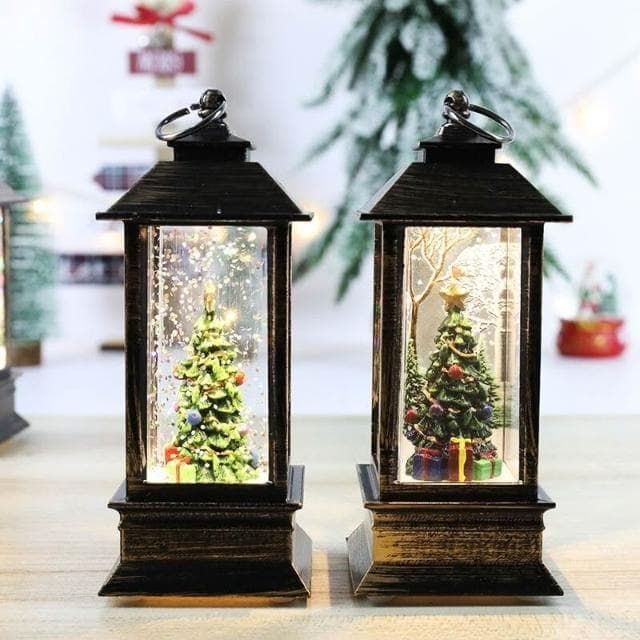 小風燈 飄雪小夜燈 夜燈 小夜燈 發光小夜燈 水晶燈 聖誕節裝飾品小夜燈雪花小風燈聖誕氛圍燈創意聖誕節禮物桌麵擺件