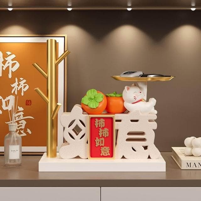 招財貓鑰匙收納玄關收納玄關擺件開幕送禮玄關鑰匙架家居裝飾客廳擺飾喬遷禮品新居裝飾交換禮物