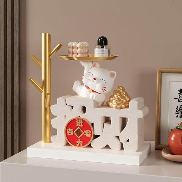 招財貓鑰匙收納玄關收納玄關擺件開幕送禮玄關鑰匙架家居裝飾客廳擺飾喬遷禮品新居裝飾交換禮物