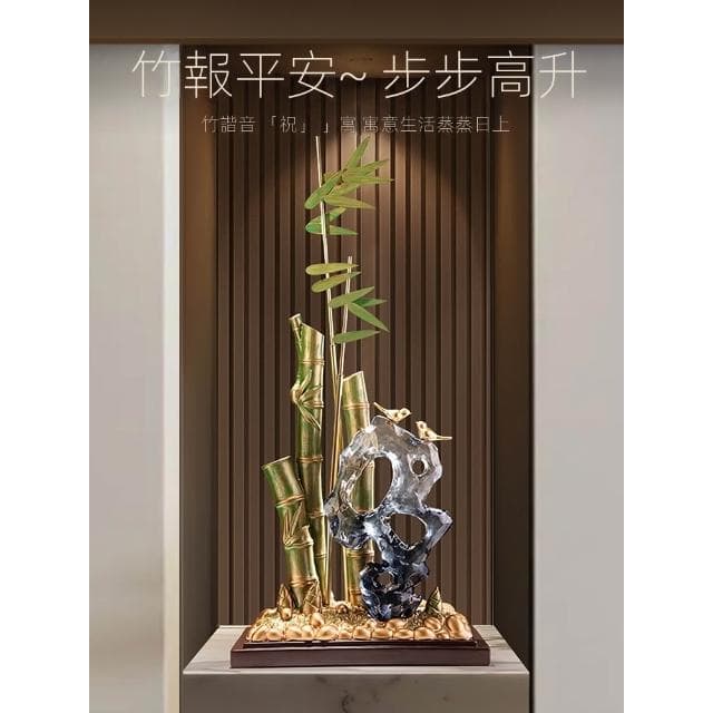 節節高升竹子玄關裝飾擺件高級感小眾客廳工藝品喬遷新居開業禮物