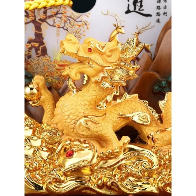 財富興隆招財龍擺件平安扣客廳玄關辦公室酒櫃裝飾品喬遷開業禮物