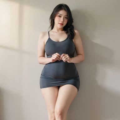 【Enjoy Love】交換禮物｜大尺碼棉花糖女孩｜冰絲低胸Ｕ領露乳放射美背包臀短裙套裝｜性感睡衣 情趣睡衣 情趣衣服