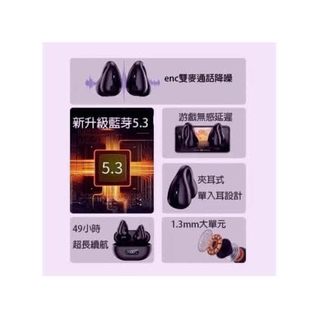 骨傳導藍牙耳機 夾耳式藍芽耳機 真無線耳機 超長續航 蘋果安卓通用 運動藍牙耳機