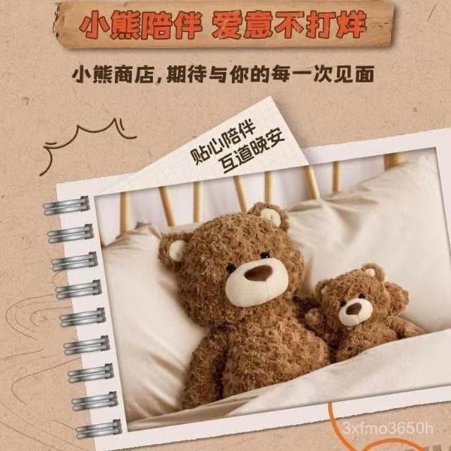 臺灣 可愛棕色大熊毛絨玩具吉福特熊乖乖公仔坐姿可愛小熊玩偶禮物女生