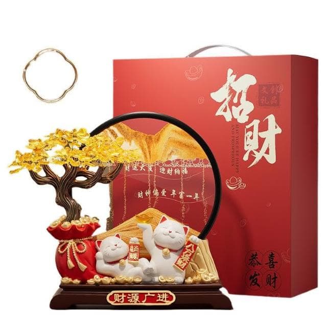 發財樹流沙畫招財貓擺件開業禮物店鋪前臺裝飾品客廳喬遷新居禮物