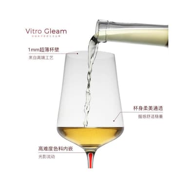 VitroGleam洛神玫瑰紅酒杯對杯水晶禮盒賀卡訂婚新婚禮物喬遷生日