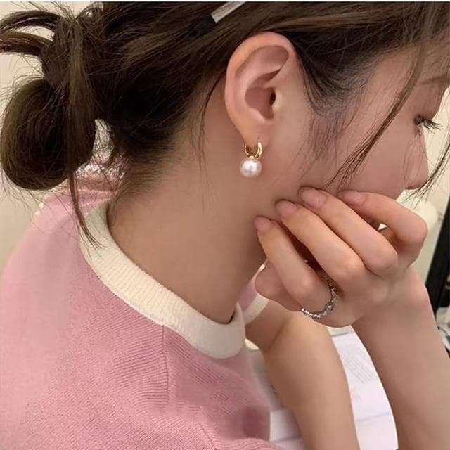 【Paiya 派亞】明星同款925純銀鍍18k金大珍珠耳環女復古簡約氣質高級感耳飾