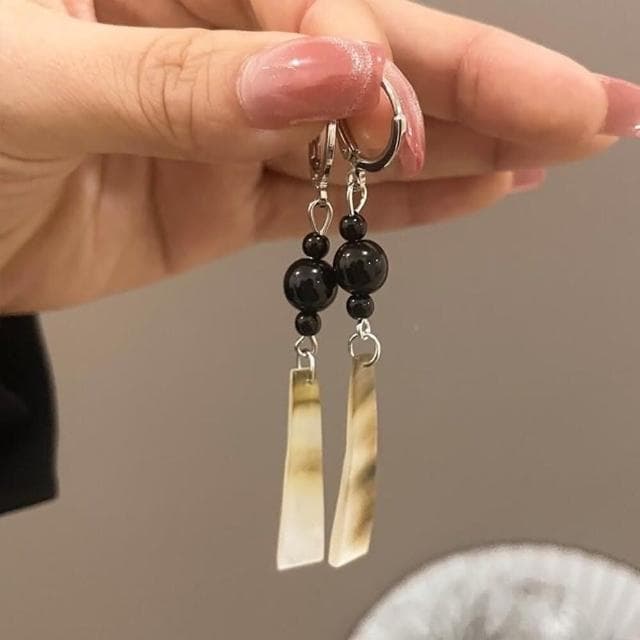 {遇見臻品}BG150中式古風耳環女貝殼片耳環國風夏袍腰耳墜宋代馬面裙耳飾黑色國風新中式耳環古風流蘇耳飾清冷耳環氣質耳環