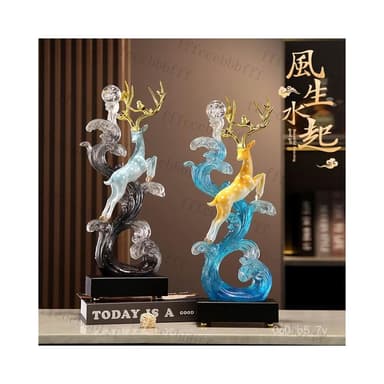 △風生水起一路高升落地擺件高級擺件招財擺飾客廳擺件玄關擺飾電視櫃酒櫃擺件裝飾品擺件喬遷禮物入厝禮物
