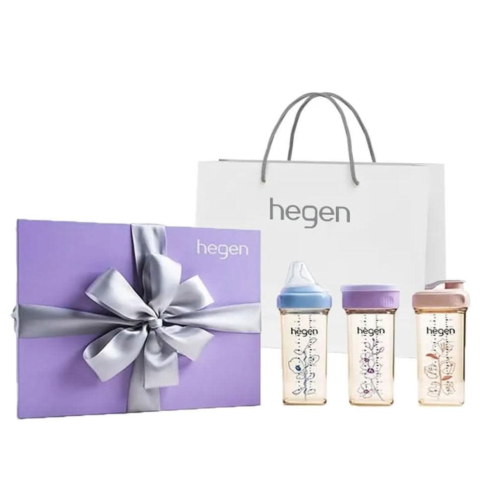 【hegen】PCTO 紫綻花漾禮盒 - 含原廠提袋( 小金奶瓶滿月禮推薦)