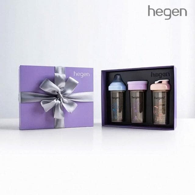 【hegen】PCTO 紫綻花漾禮盒 - 含原廠提袋( 小金奶瓶滿月禮推薦)