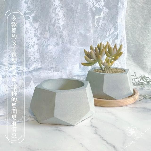 【瘋伍金】六角圓孔造型水泥盆 2.5吋盆 多肉盆栽 家用植物盆 有底孔 小盆栽 小陶盆