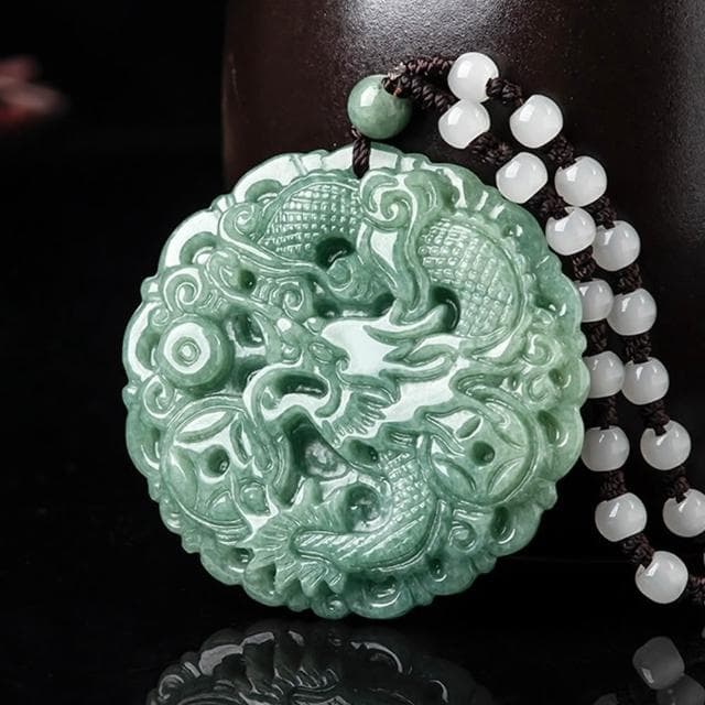 【LEEHER】天然翡翠/龍牌項鍊/生肖龍/吊墜/冰種玉石項鍊/男女款/招財項鍊/項鍊/玉項鍊/龍項鍊/生肖項鍊/本命年/禮物