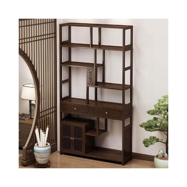 博古架多寶閣茶葉展示櫃茶具架子客廳新中式置物架古擺件櫃收納櫃