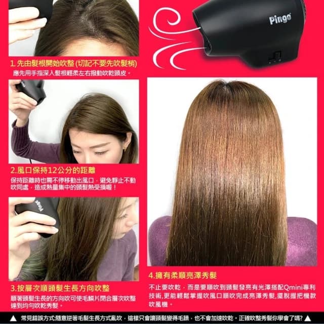 【Pingo 品工】Travel Qmini 極輕隨身掌型吹風機(輕量 便利 風大 旅行 雙電壓 學生宿舍)