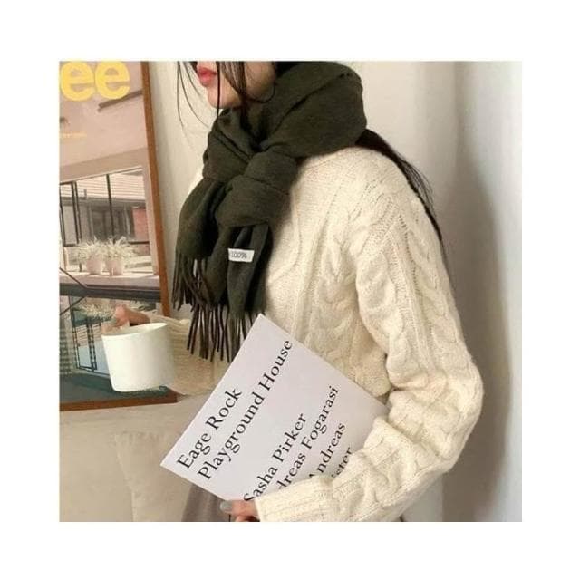 Lemonade▶︎韓國製100%羊毛🐑保暖圍巾 30*180cm 韓國圍巾 披肩 圍巾 保暖穿搭