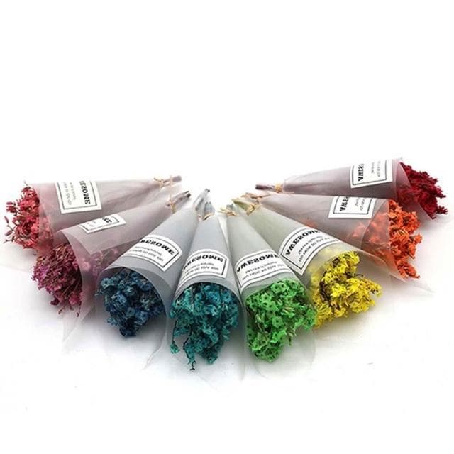 迷你乾燥小花束 (乾燥花 迷你花束 小花束 乾花束 情人草 水晶草 拍照道具 卡片裝飾 情人節 畢業禮物)