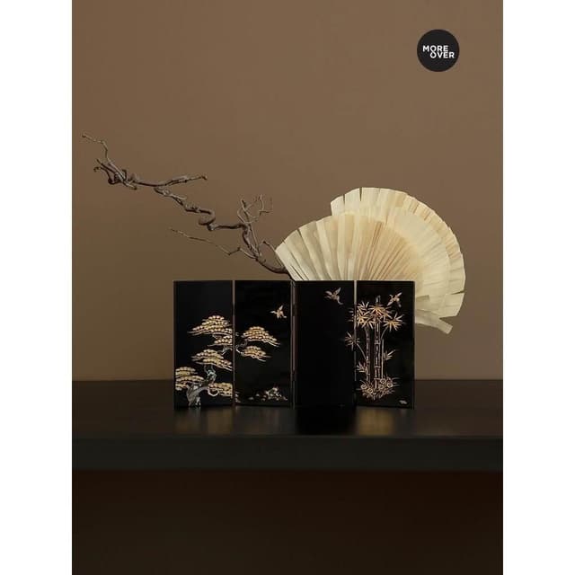 Moreover閑林隱逸桌面小屏風擺件古風新中式禮品喬遷文創生日禮物