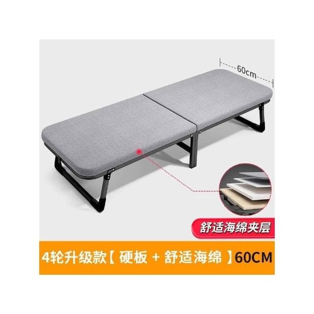 折疊床單人家用便攜辦公室午休午睡簡易床出租房四折硬板鐵床跨境