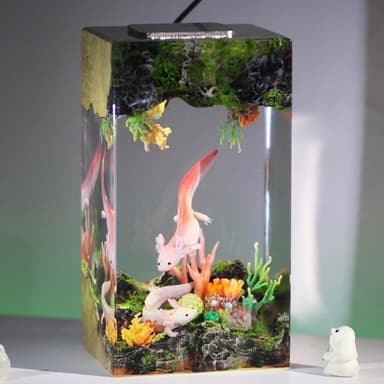 墨西哥蠑螈樹脂燈娃娃魚小夜燈獨特的樹脂禮品情人節禮物跨境專供