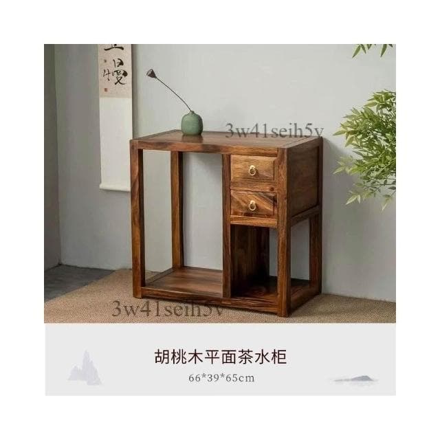 茶水柜 实木边几 茶边柜 家用置物架 原木整装烧水茶柜 多功能茶水柜  一体泡茶台 功夫茶台侧柜 茶具置物柜