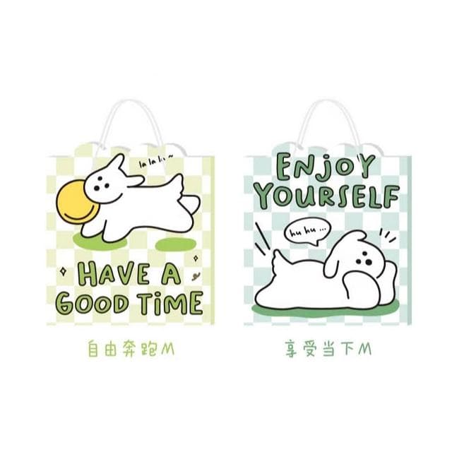 【德德小品集】沒煩惱的狗狗 韓系可愛造型小提袋 紙袋 包裝袋 少女心小禮物紙袋 小禮物袋 糖果紙袋 禮品袋 生日禮袋 線條狗