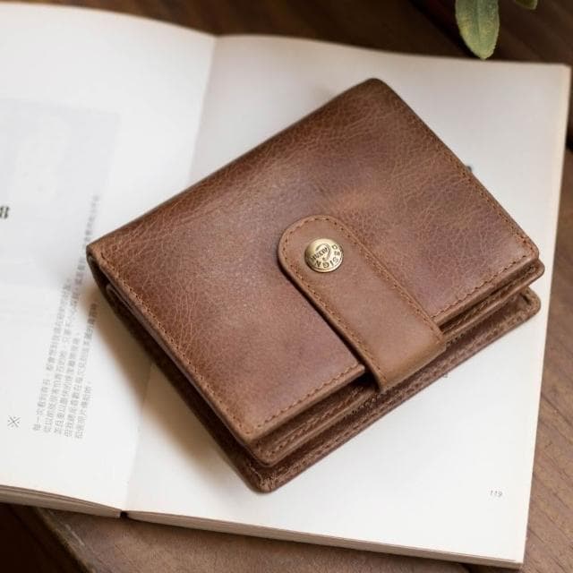 CALTAN DESIGN | 筆記型多功能兩折零錢短夾 071858 五色(真皮 中夾 皮夾 錢包)