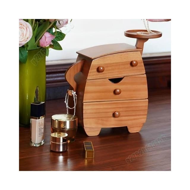 实木质首饰盒收纳盒高档精致手饰品项链黄金新婚乔迁新居礼物 飾品盒 珠寶盒 飾品收納盒 首飾收納盒 多層收納