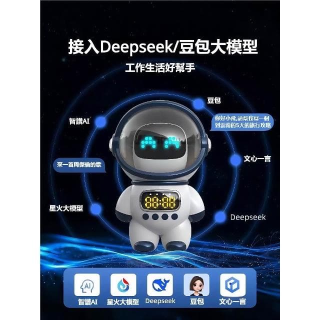 【熱銷爆款 現貨速發】AI語音機器人 接入豆包 DeepSeek 兒童玩具 科學玩具 學習教具 交換禮物 藍芽音響