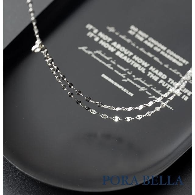 【Porabella】925純銀小鋯石雙鍊項鍊 小眾設計款ins風 情人節禮物 生日禮物 Necklace