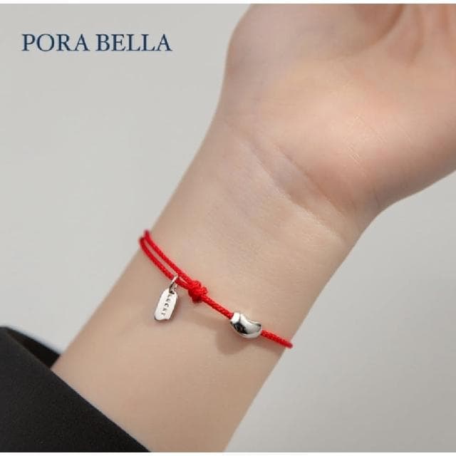 【Porabella】925純銀好運豆紅繩手鍊 好運轉運紅色手繩 幸運姻緣　好人緣紅繩手鍊 Bracelets